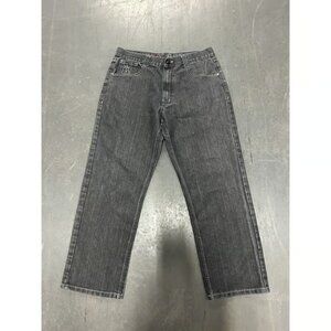 Red Ape Jeans Men’s Size 36 Waist 28 Inseam Grey Embroidered Baggy Wide Legged